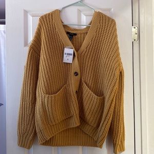 Forever 21 Mustard Yellow Button Up Sweater
